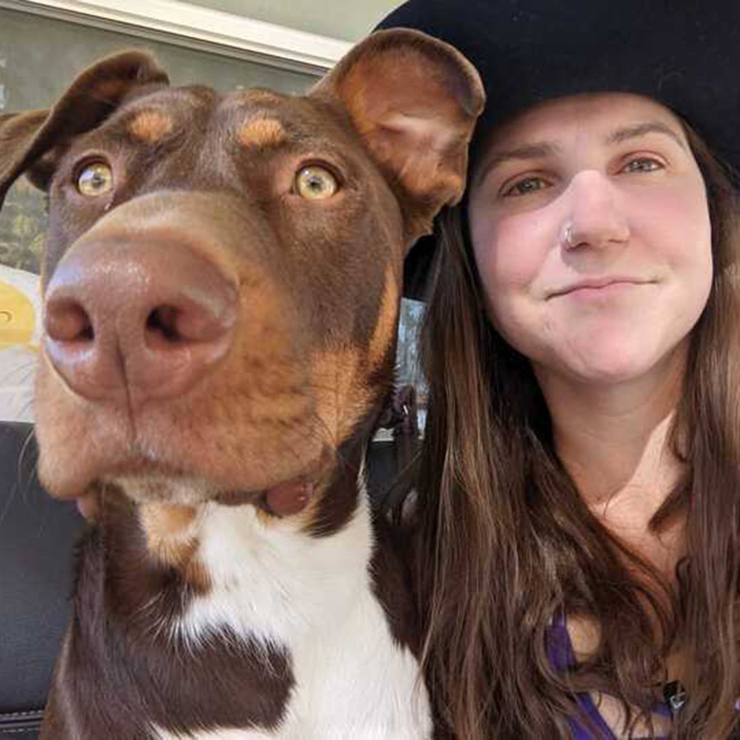 dog and woman