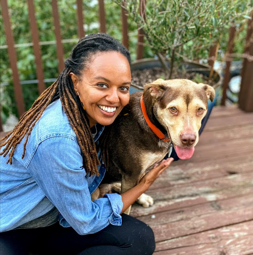 woman with dog