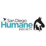 San Diego Humane Society logo featuring the silhouettes of a hummingbird, horse, dog, and cat