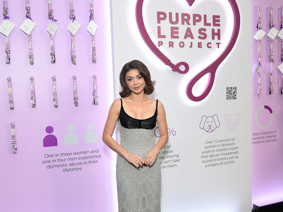 Sarah Hyland receives the first-ever Variety Courage Award presented by Purina at the Variety Power of Women Los Angeles event presented by Lifetime on October 24, 2024. At the event, Purina and nonprofit RedRover collected messages of hope for domestic abuse survivors that will be delivered to shelters that have received Purple Leash Project grants, which help domestic violence shelters become pet friendly.