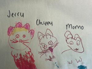 On-Call Angel Cynthia's great-grandson's drawing of cats their family has helped