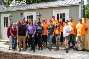 RedRover and Greater Good Charities at a domestic violence shelter build